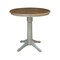 International Concepts Round 36 in Rd Ped Gathering Ht Table, 2 X-Back Counter Ht Stools, Hickory/Stone, 36 in W, 36 in L K41-36RT-27B-S6132-2 - alternate 2